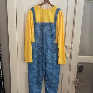 DESPICABLE ME Blue and yellow Denim Over All costume. OS
